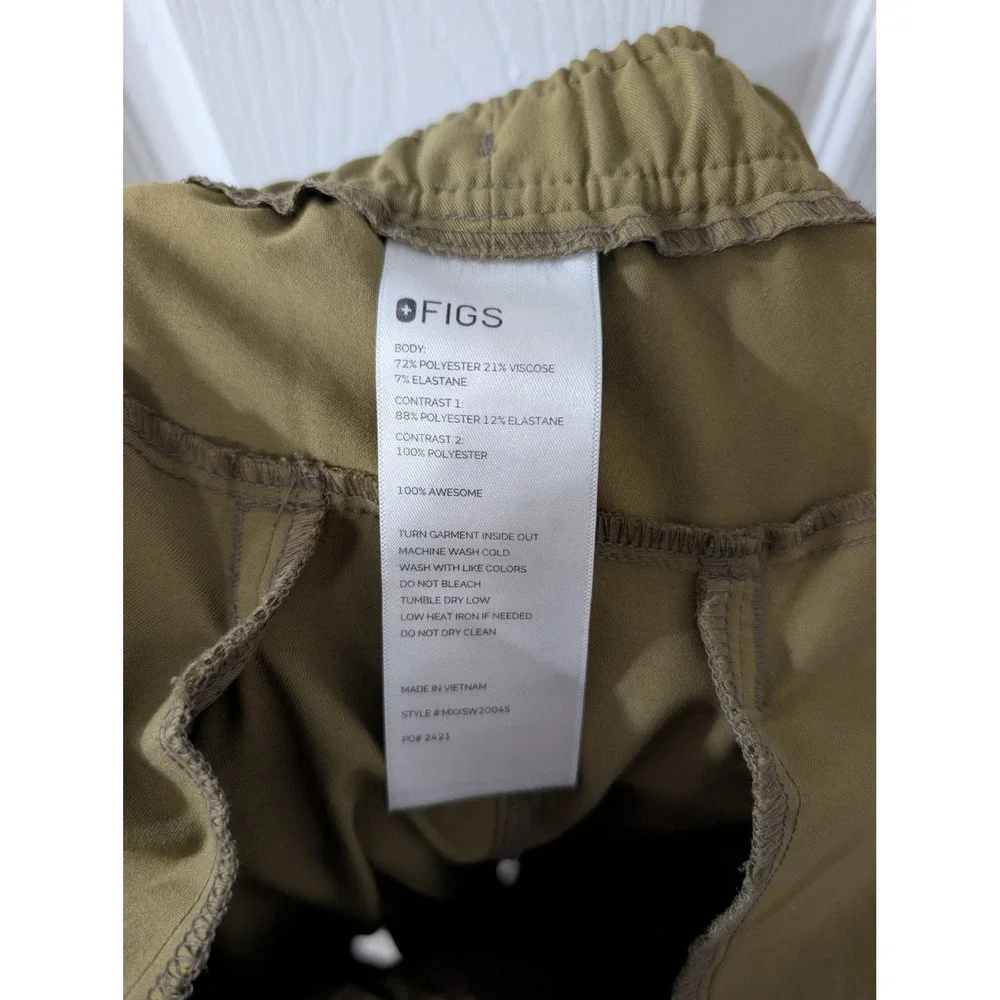 FIGS, Mens Large Short, Tansen Jogger Scrub Pant, Olive Green, 29